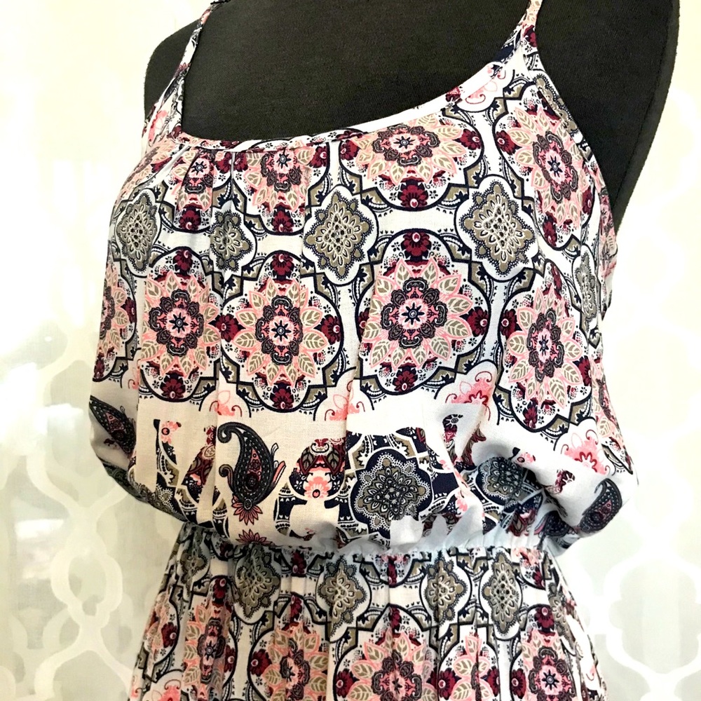 Comfy Long Dress w/ Unique Elephant+Floral Design